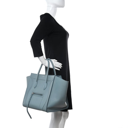 Celine Supple Calfskin Medium Phantom Luggage Slate Blue 2 of 18