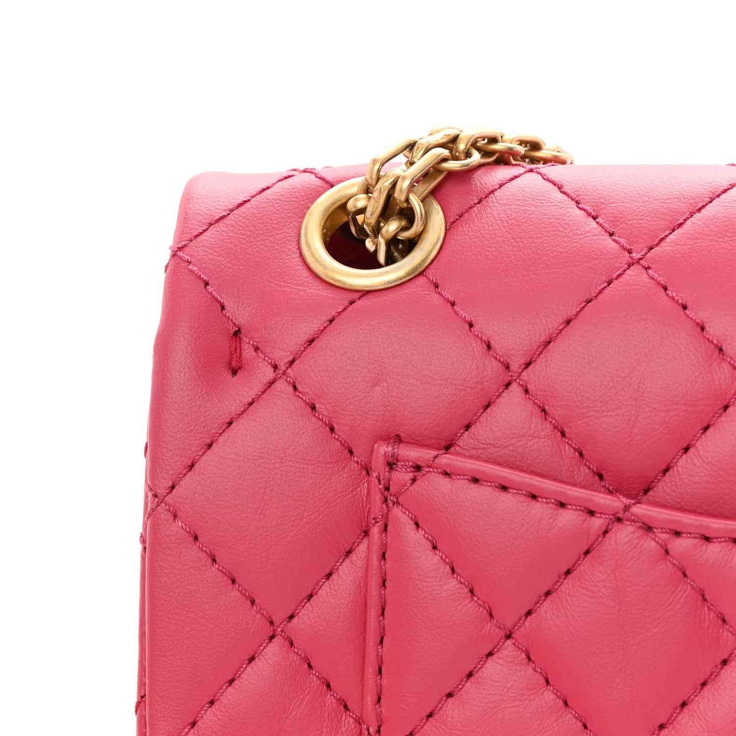 Chanel Aged Calfskin Quilted 2.55 Reissue Mini Flap Pink 11 of 12