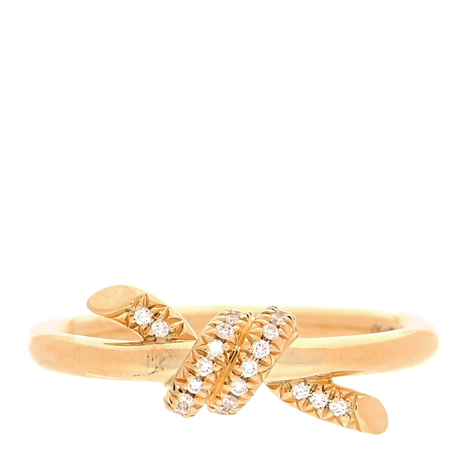 Tiffany 18K Yellow Gold Diamond Small Knot Ring 47 4 1 of 5
