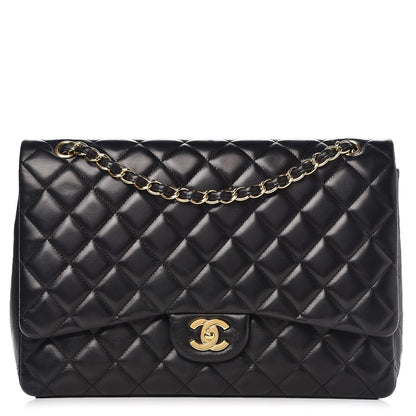 Chanel Lambskin Quilted Maxi Single Flap Black 1 of 11