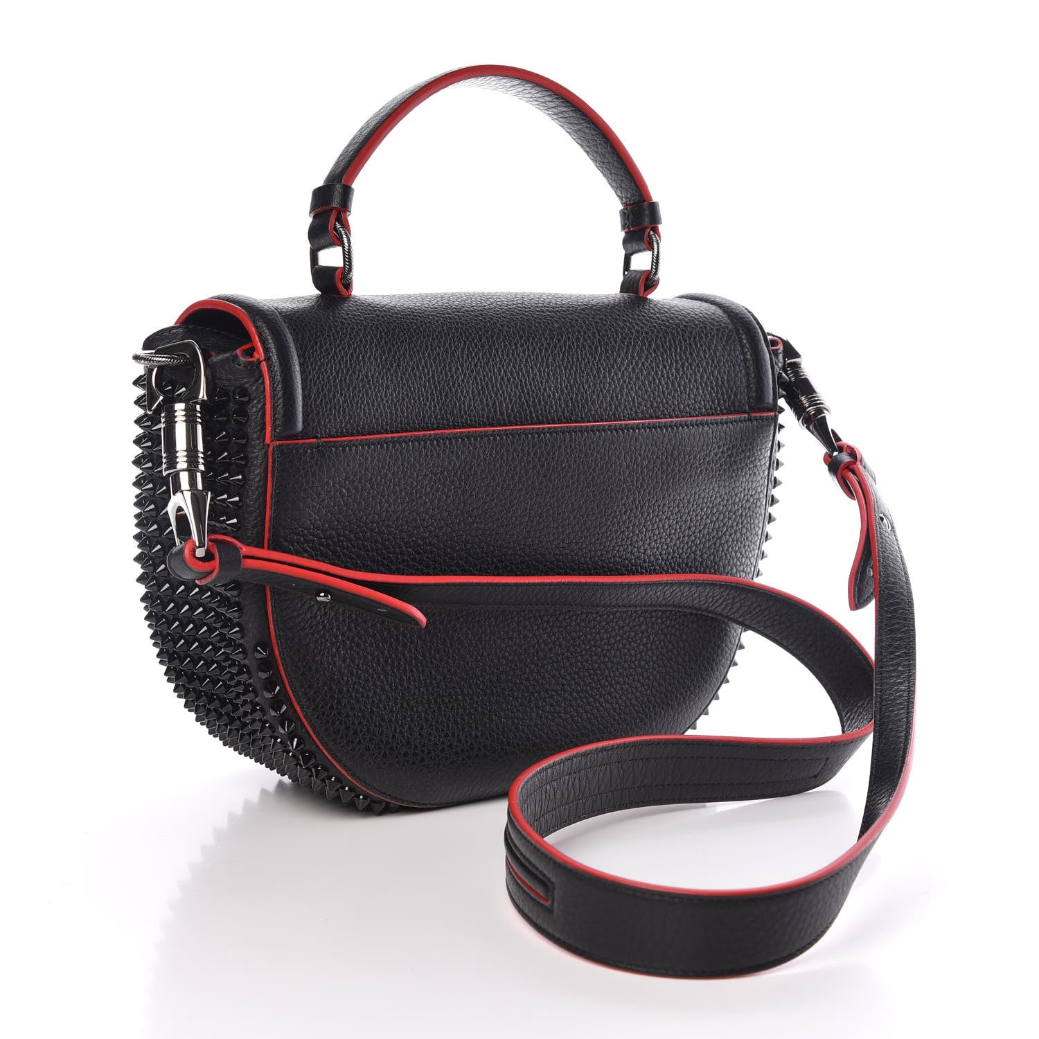 Christian Louboutin Calfskin Spikes Panettone Messenger Black 3 of 9