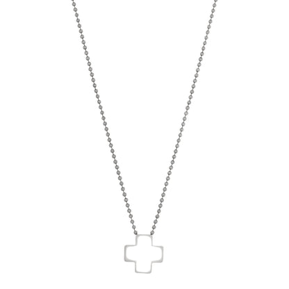 Tiffany Sterling Silver Square Cross Pendant Necklace 1 of 4