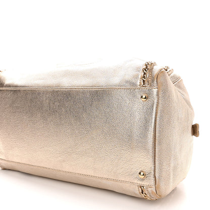 Chanel Metallic Goatskin Extra Large Luxe Ligne Luxury By Chanel Bowler Light Gold 10 of 11