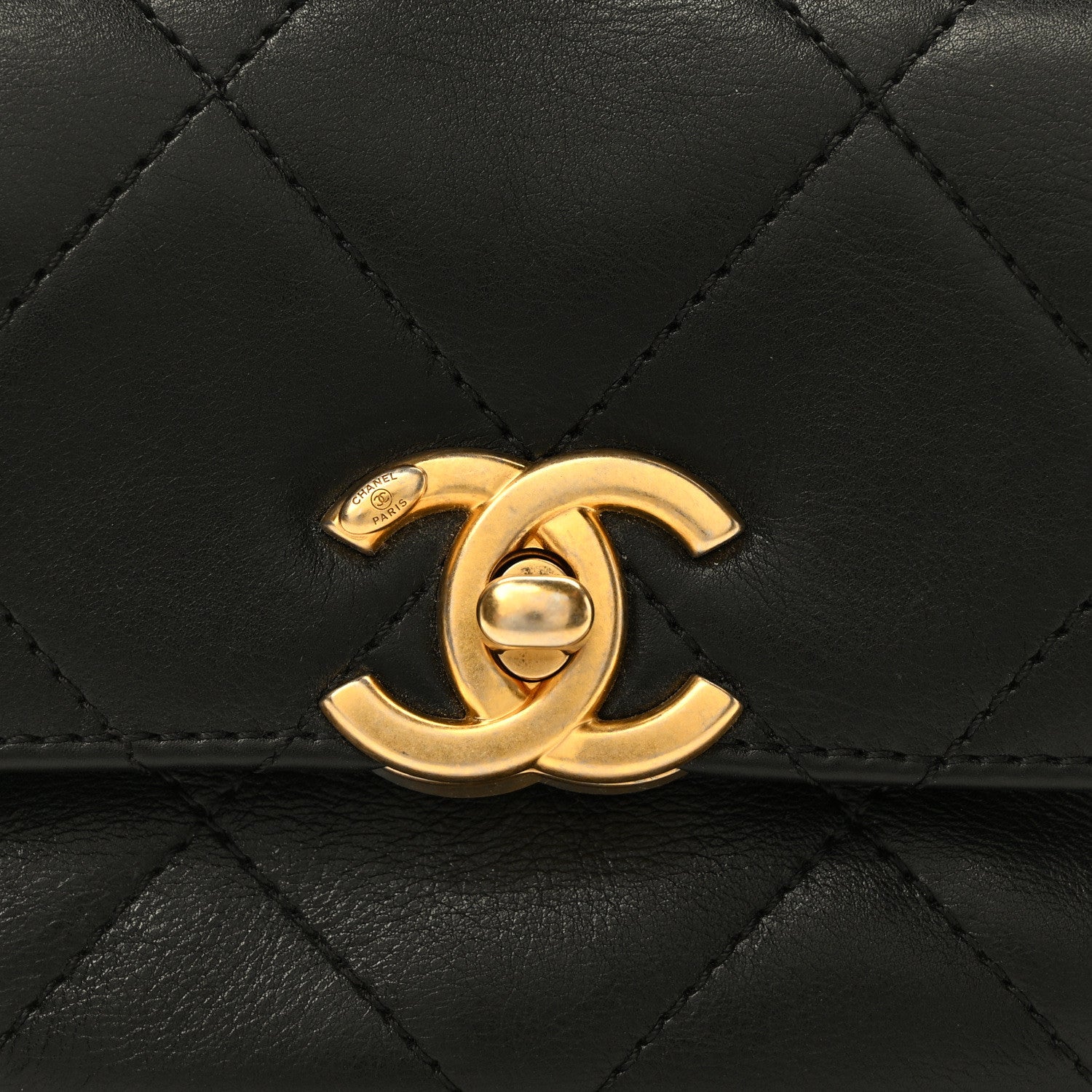 Chanel Calfskin Quilted Mini Framing Chain Bag Black 8 of 10