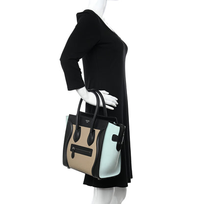 Celine Bullhide Drummed Calfskin Micro Tri-Color Luggage Antarctic 2 of 13