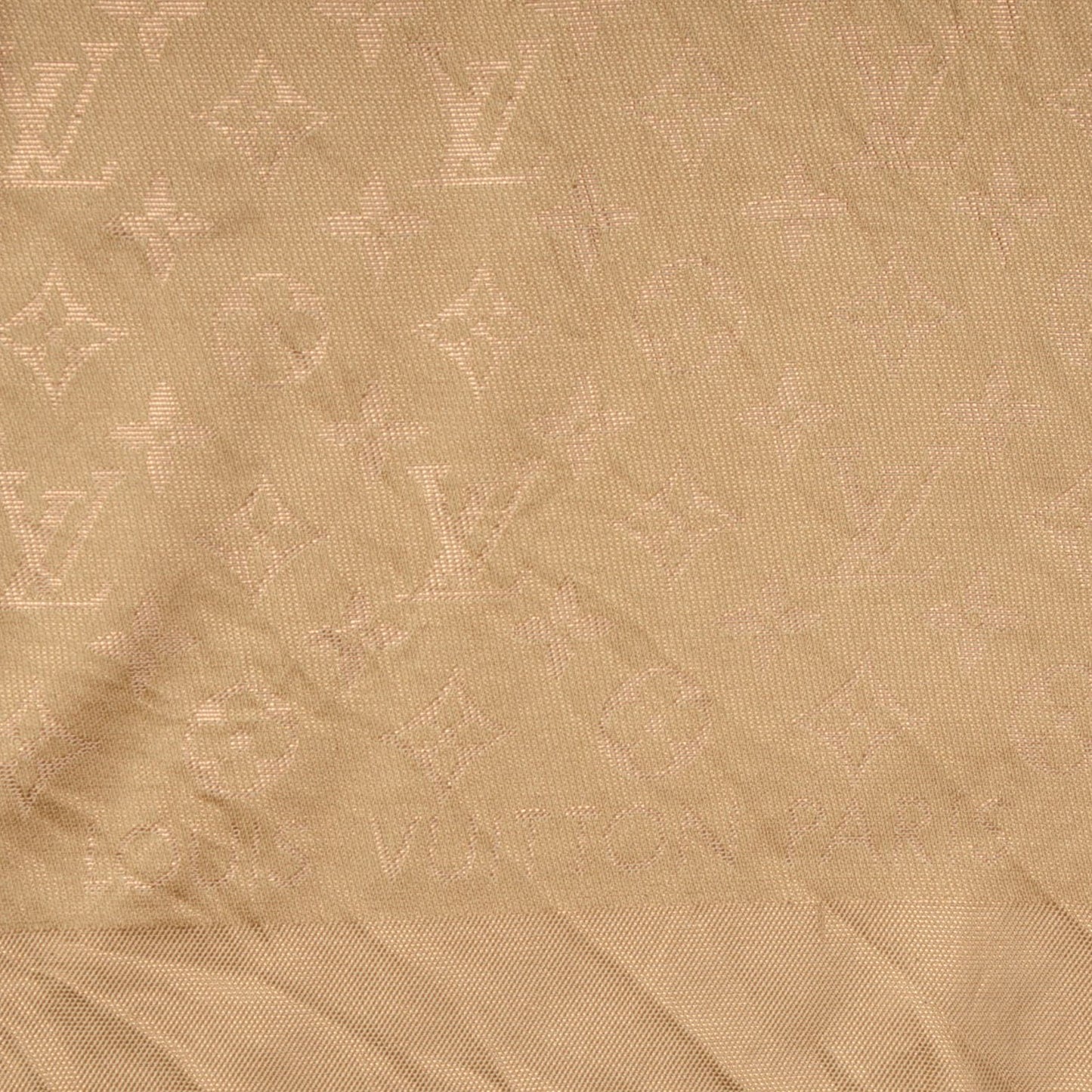 Silk Wool Monogram Voile Shawl Gold