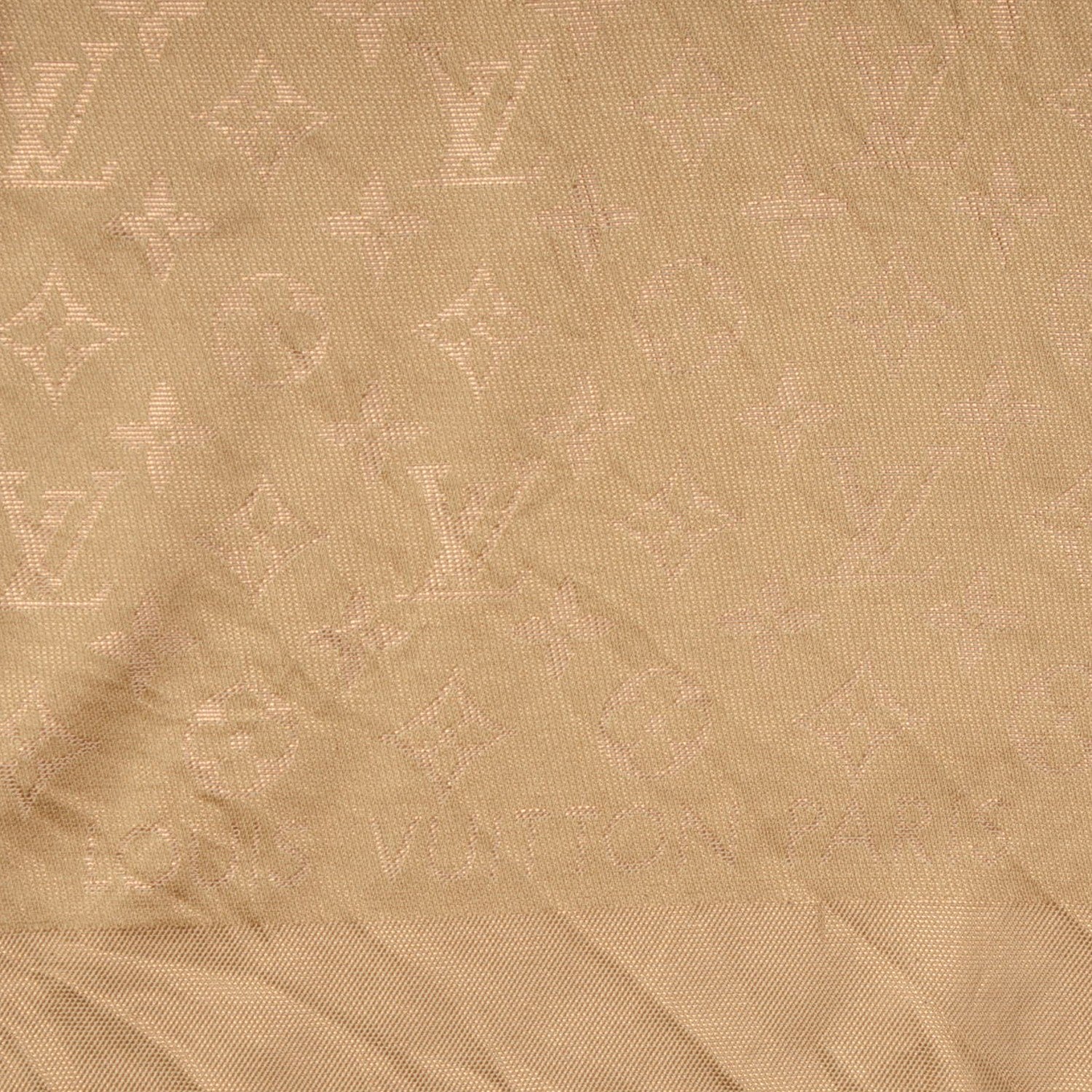 Louis Vuitton Silk Wool Monogram Voile Shawl Gold 5 of 7