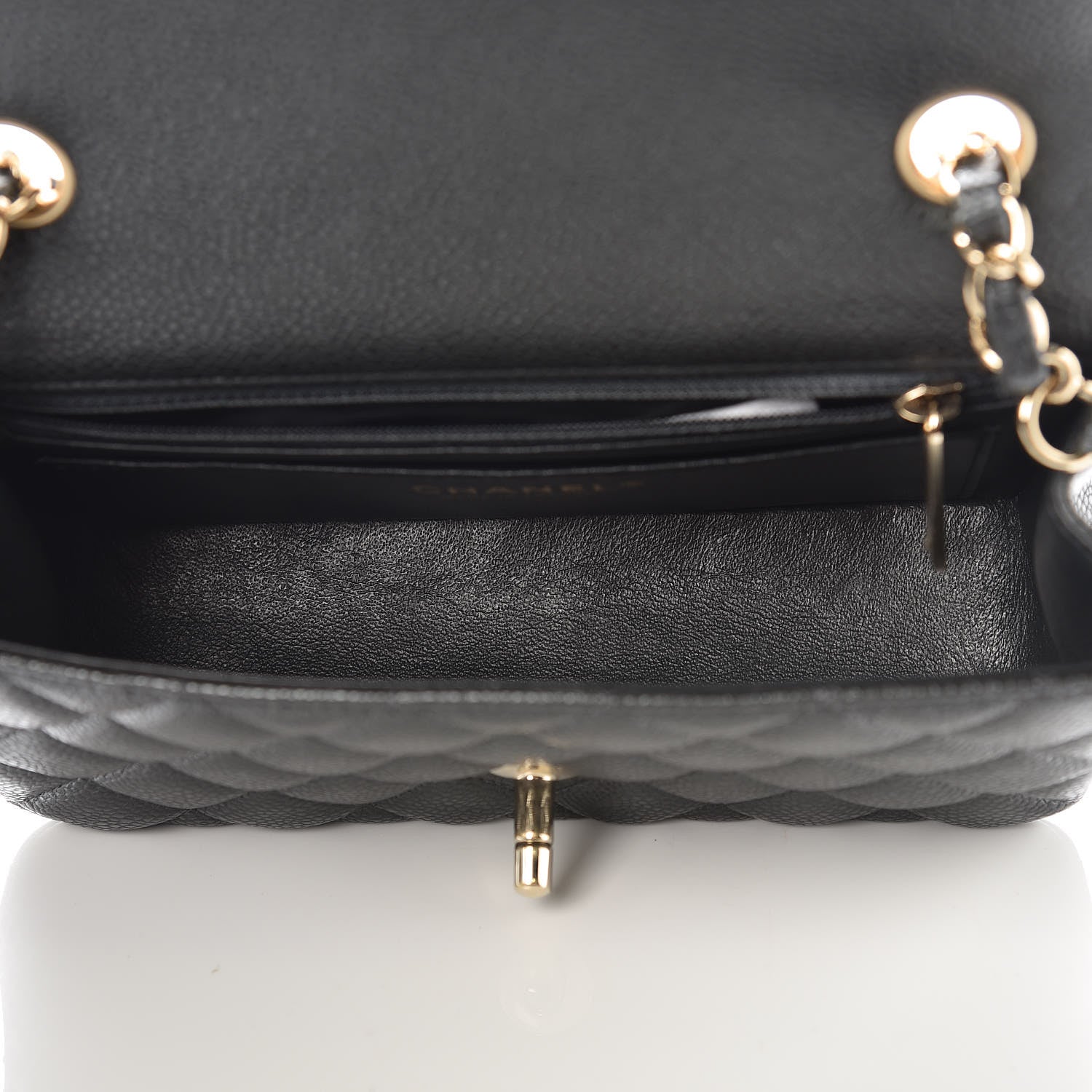 Chanel Caviar Quilted Mini Rectangular Flap Dark Charcoal 7 of 10