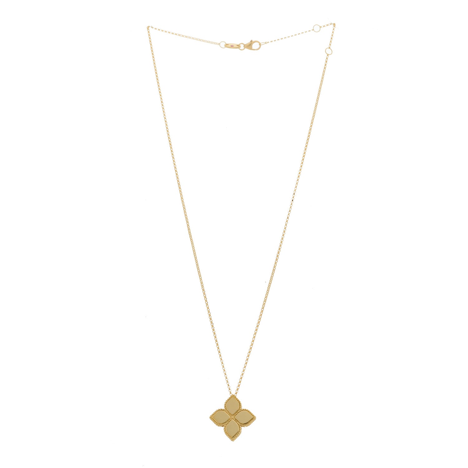 Roberto Coin 18K Yellow Gold Large Princess Flower Pendant Necklace 3 of 5