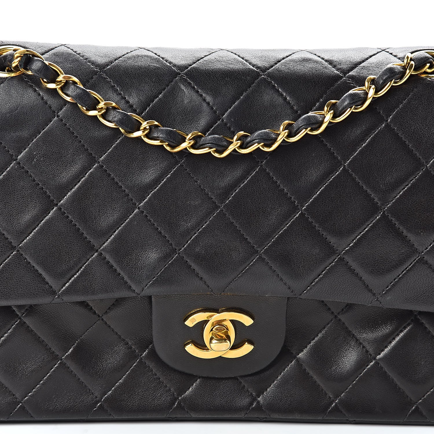 Chanel Lambskin Quilted Medium Double Flap Black 9 of 15