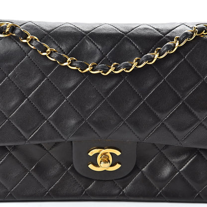 Chanel Lambskin Quilted Medium Double Flap Black 9 of 15
