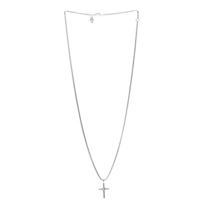 David Yurman Sterling Silver 14K Yellow Gold Cross Pendant Necklace 3 of 4
