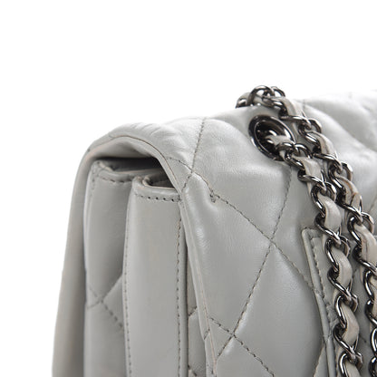 Chanel Lambskin Quilted Large 3 Flap Bag Grey 11 of 20
