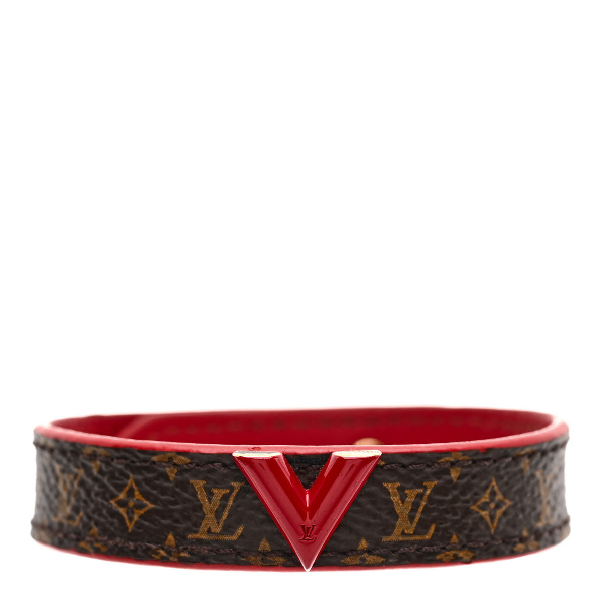 Monogram Essential V Bracelet Rouge