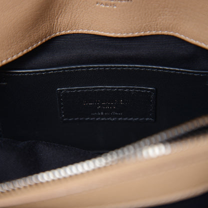 Saint Laurent Sheepskin Matelasse Chevron Monogram Medium College Bag Taupe 6 of 9