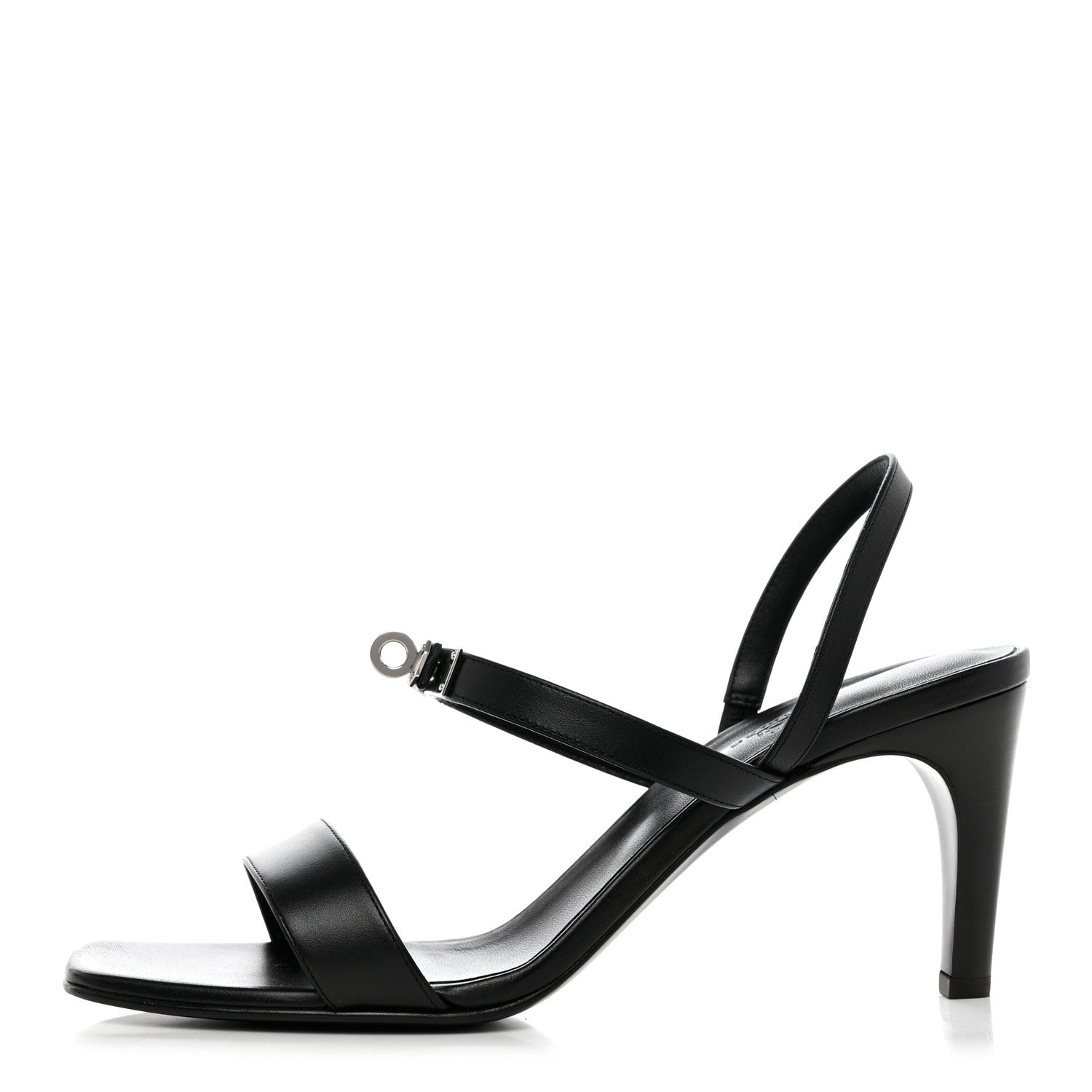 Hermes Calfskin Glamour 75 Sandals 40 Black 1 of 9