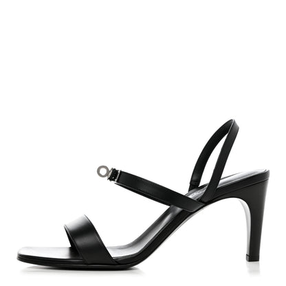 Hermes Calfskin Glamour 75 Sandals 40 Black 1 of 9