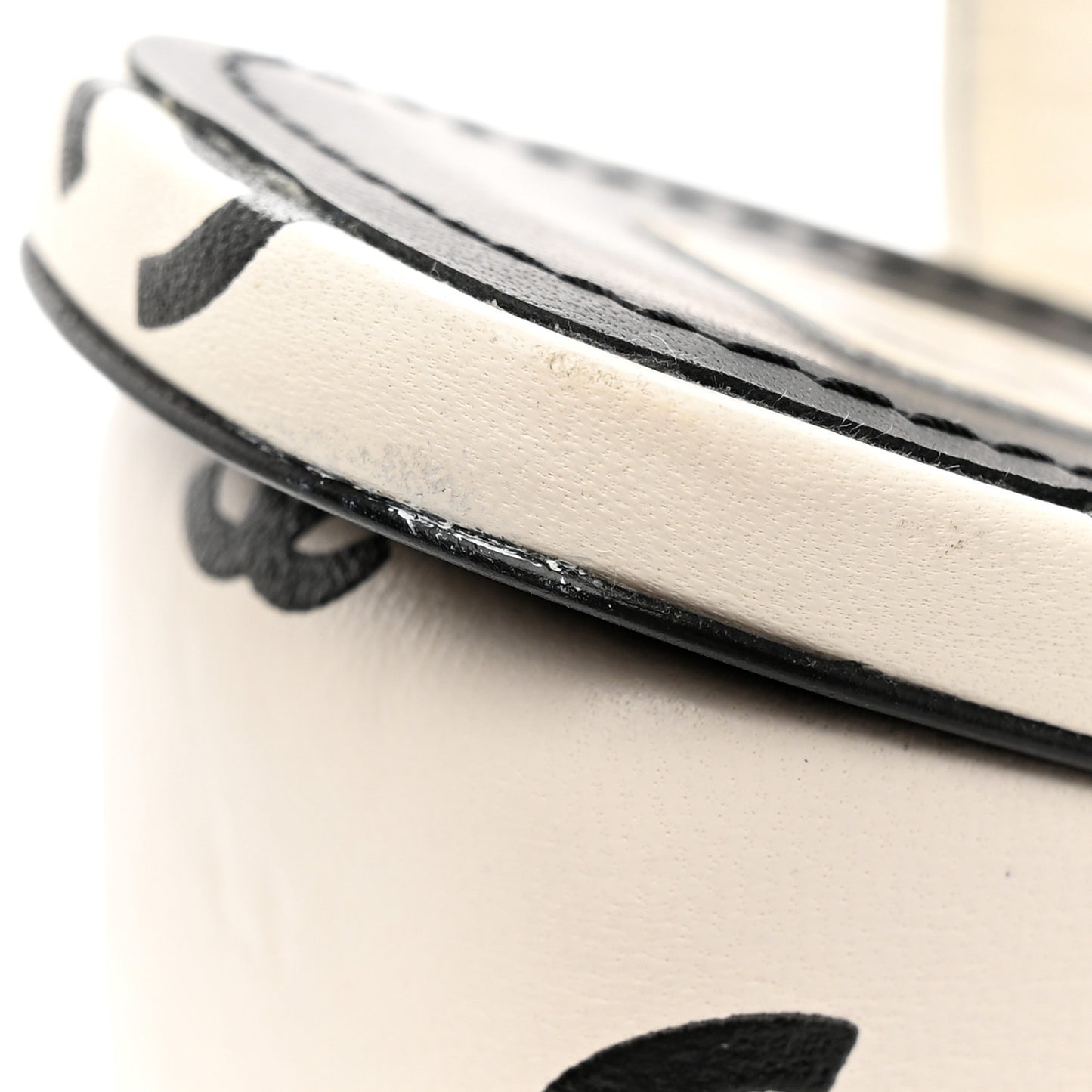 Printed Lambskin Coco Beach Platform Sandals 37 White Black