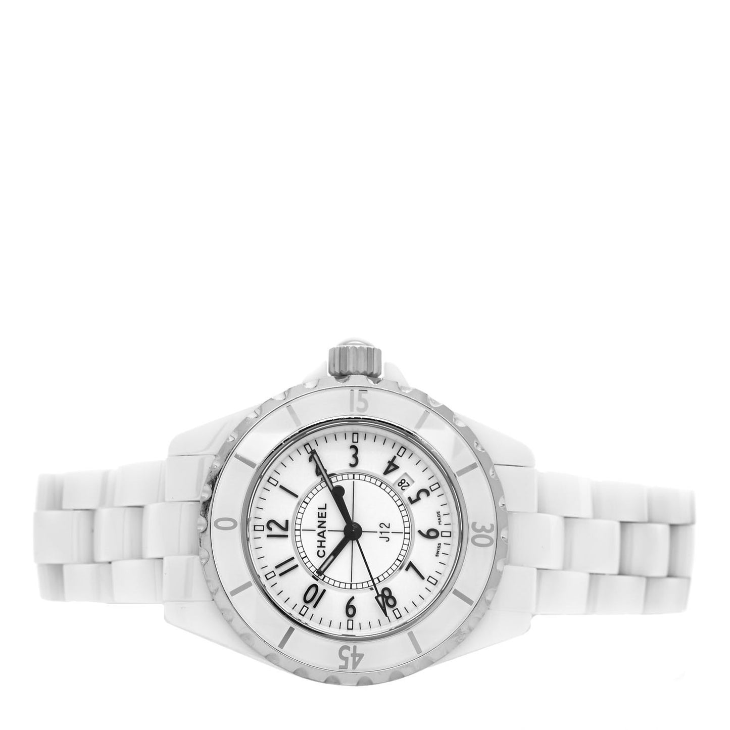 Stainless Steel Ceramic 33mm J12 Quartz Watch White