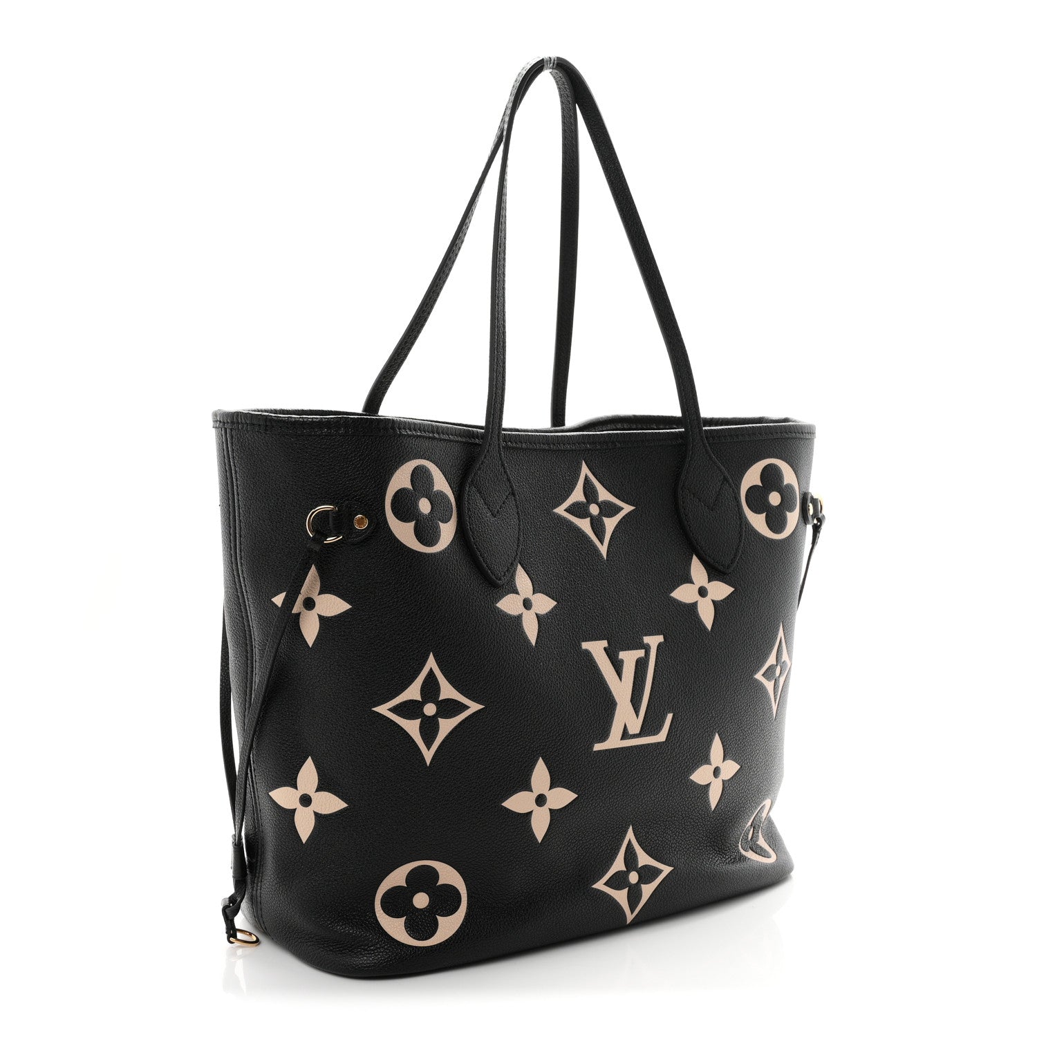 Louis Vuitton Empreinte Monogram Giant Neverfull MM Black Beige 4 of 10