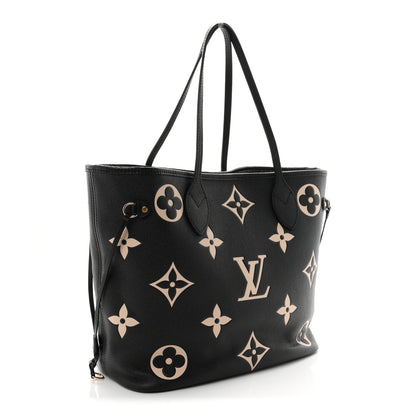 Louis Vuitton Empreinte Monogram Giant Neverfull MM Black Beige 4 of 10