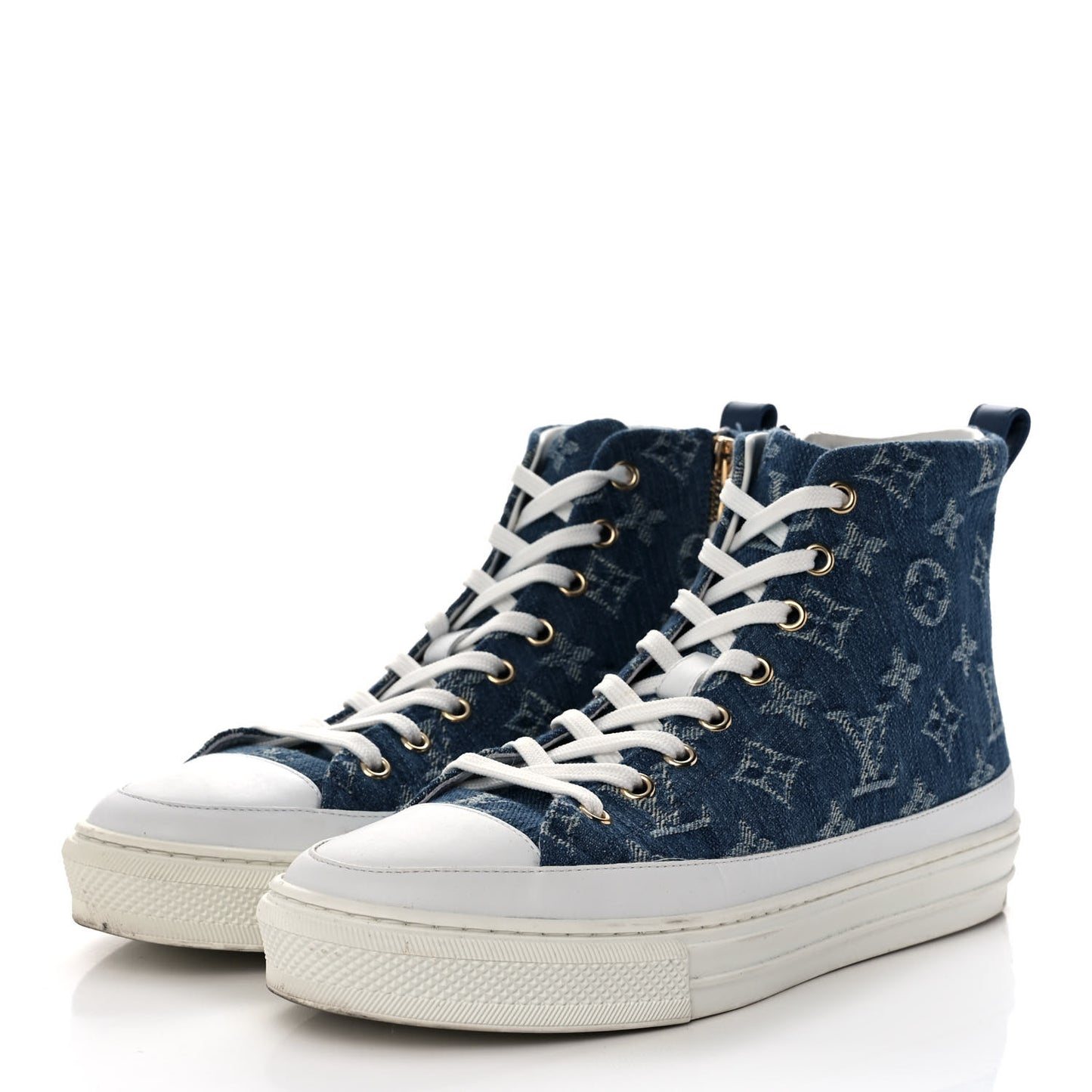 Denim Monogram Stellar Sneaker Boots 38 Bleu Jeans Blue