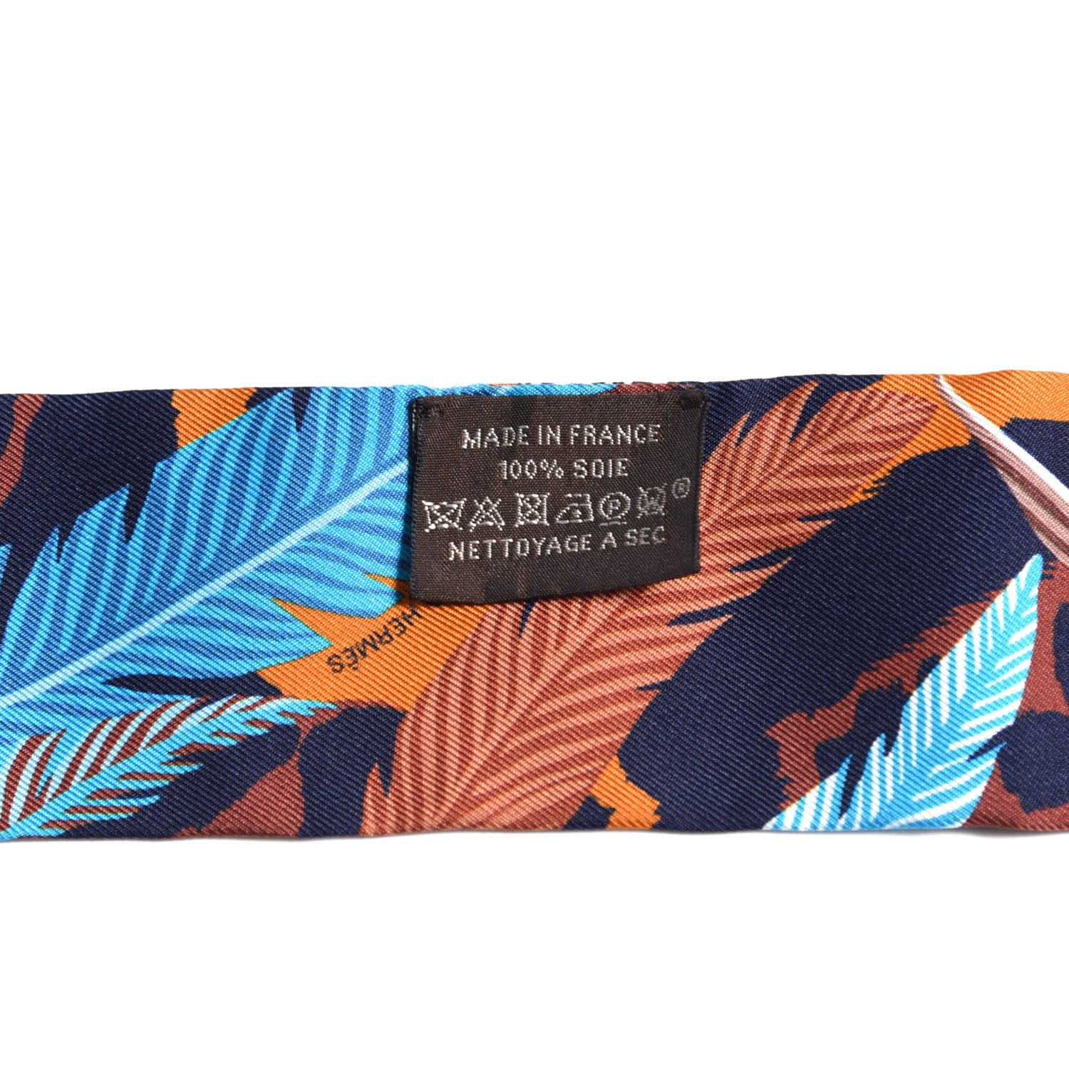 Hermes Silk Jaguar Quetzal Twilly Brun Bleu Orange 2 of 4