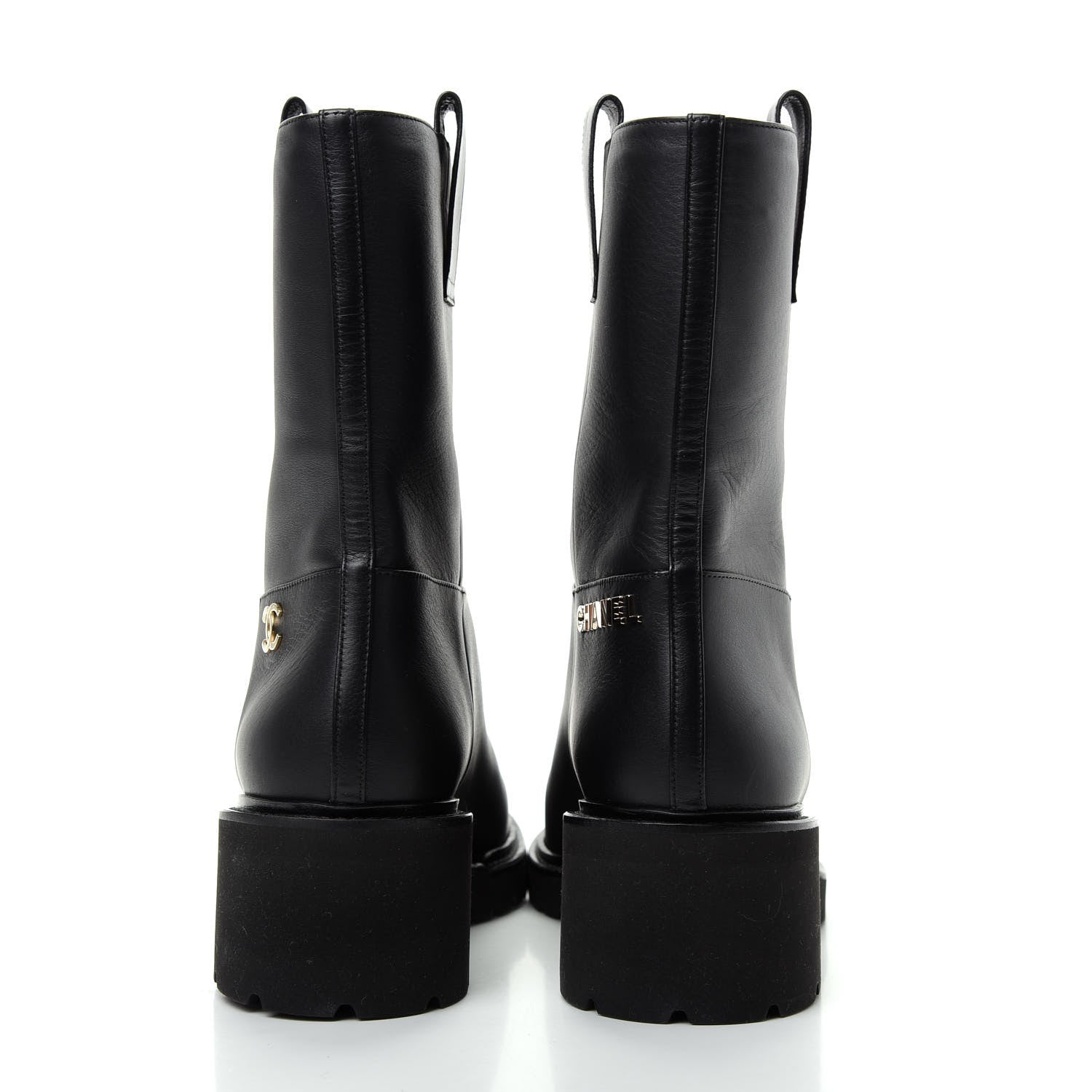 Chanel Calfskin CC Ankle Boots 39 Black 7 of 12