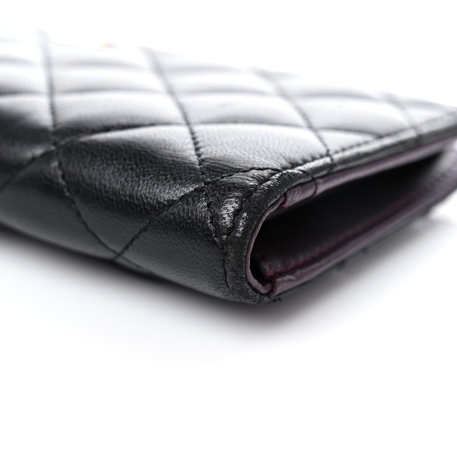 Chanel Lambskin Quilted Yen Wallet Black 10 of 13