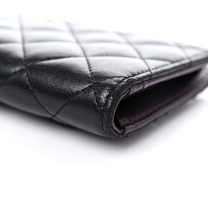 Chanel Lambskin Quilted Yen Wallet Black 10 of 13