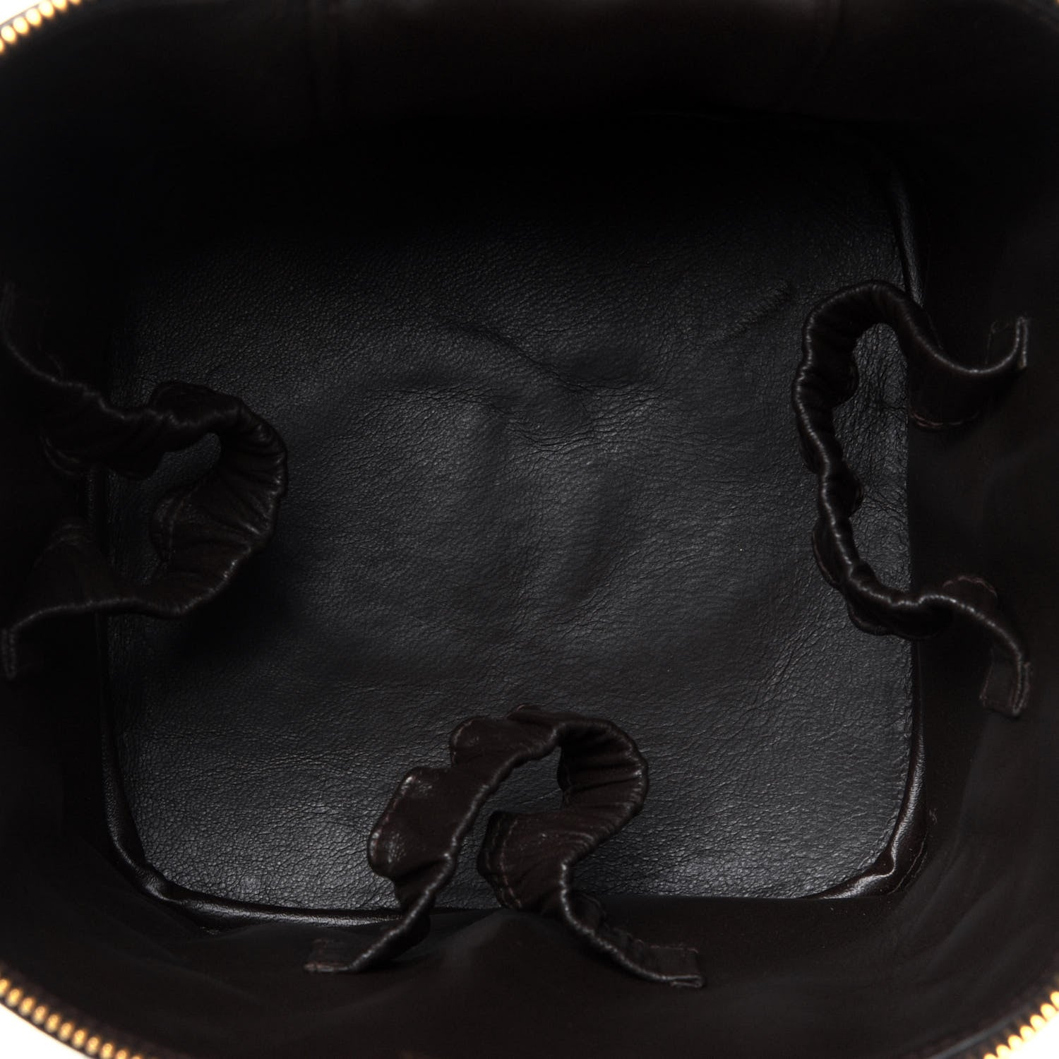 Chanel Lambskin Quilted Cosmetic Vanity Bag Brown 5 of 16