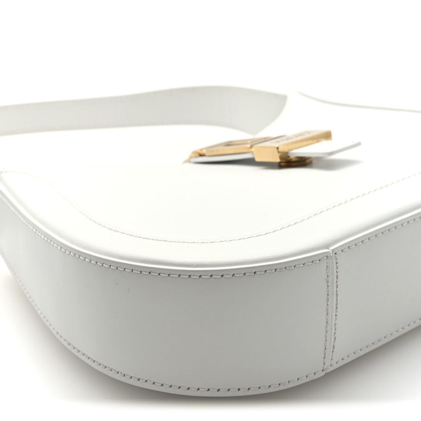 Calfskin Small Greca Goddess Hobo White