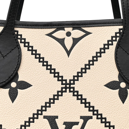 Louis Vuitton Empreinte Monogram Giant Broderies Neverfull MM Cream Black 7 of 9