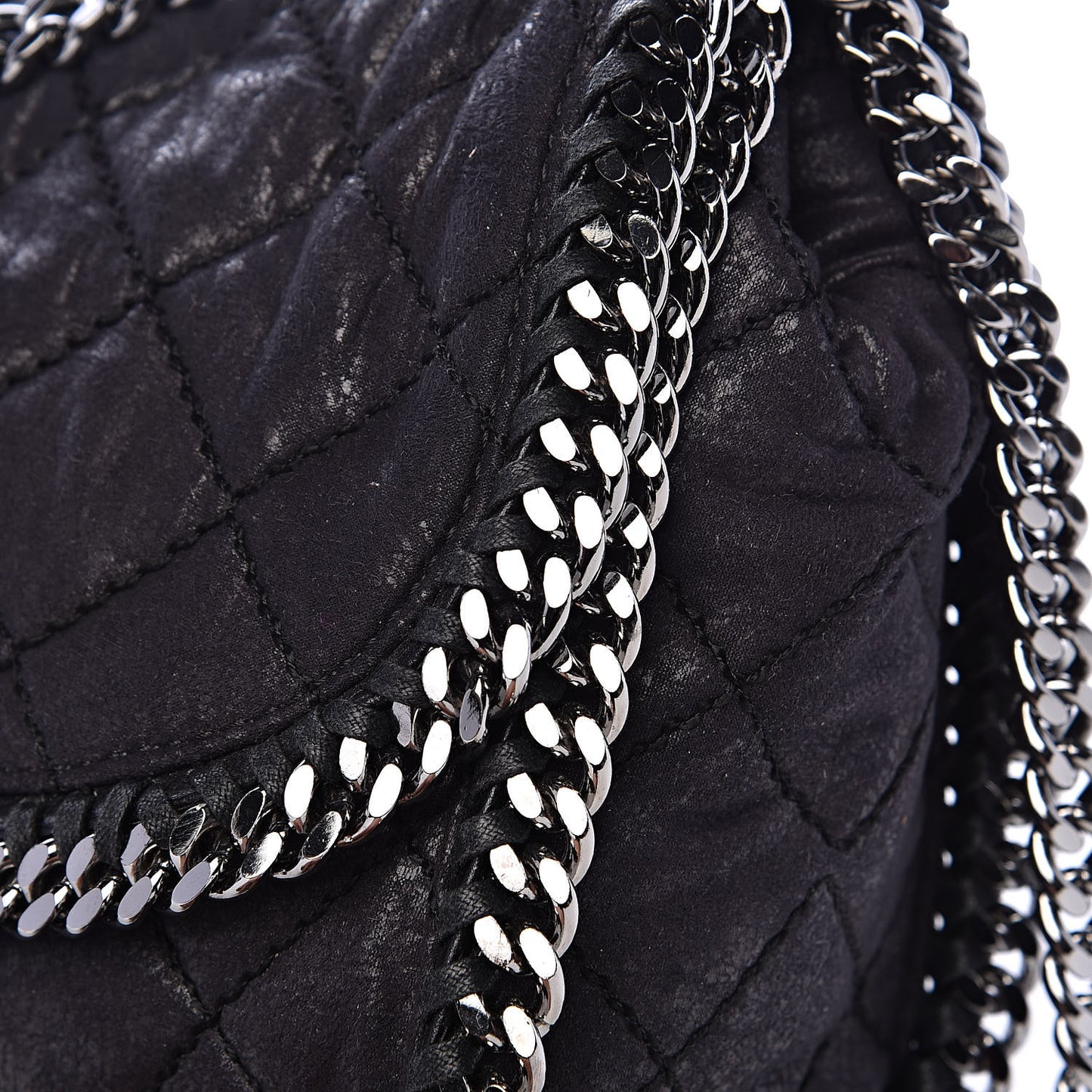 Shaggy Deer Quilted Falabella Shoulder Bag Black