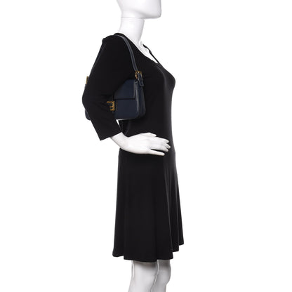 Fendi Boarskin Baguette Navy Blue 2 of 11