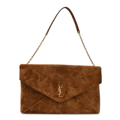 Saint Laurent Suede Large Cassandre Pouch On Chain Caramel Cognac 1 of 11