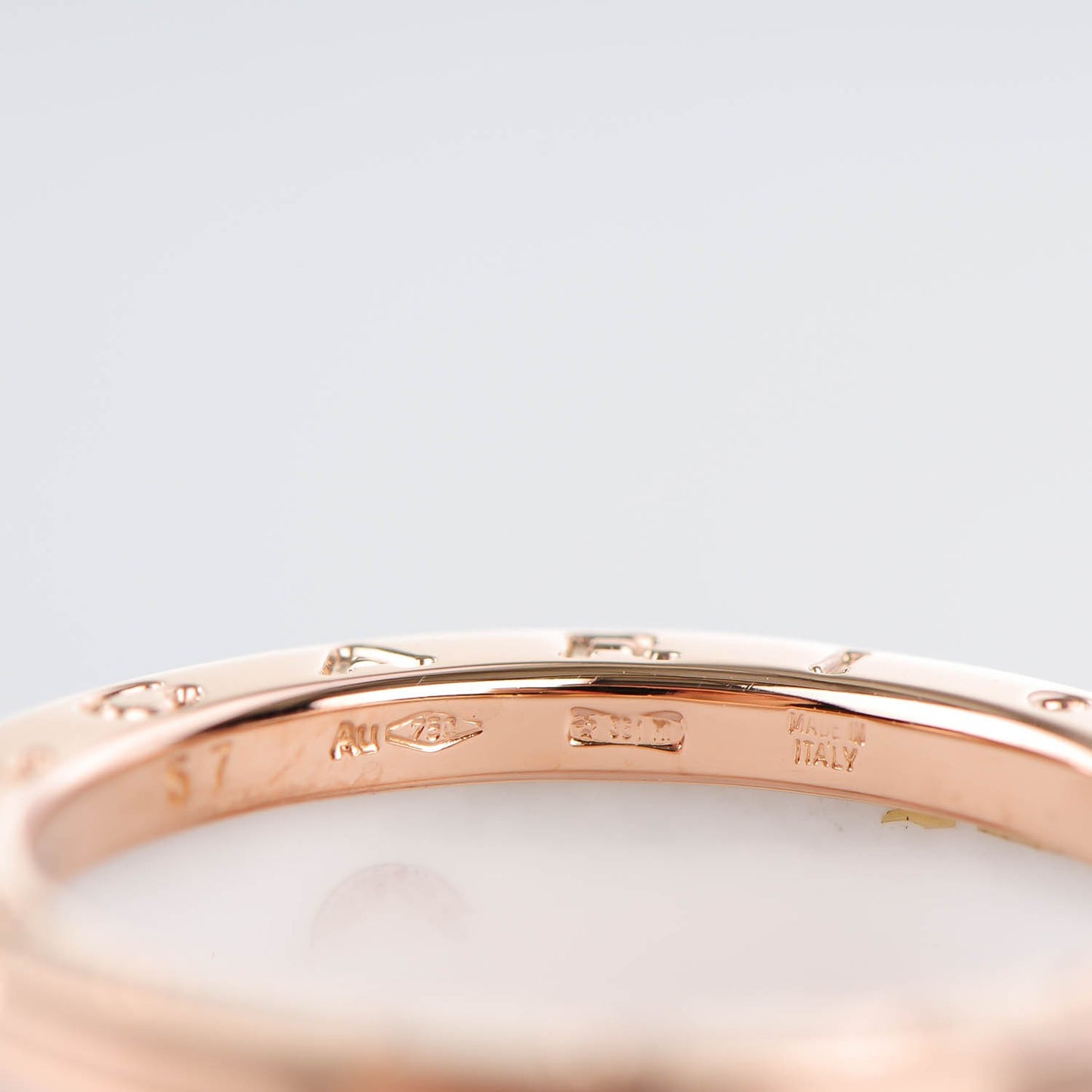 18K Rose Gold White Ceramic B.Zero1 Four-Band Ring 57 8