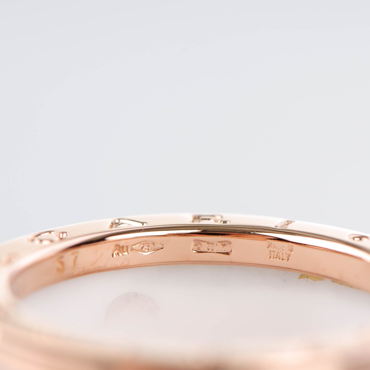 Bulgari 18K Rose Gold White Ceramic B.Zero1 Four-Band Ring 57 8 6 of 7