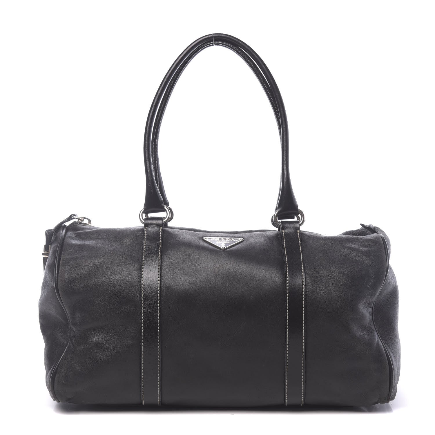 Prada Soft Calfskin Nappa Shoulder Bag Black 1 of 9