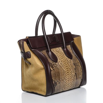 Celine Python Smooth Calfskin Mini Bi-Color Luggage Natural 3 of 8