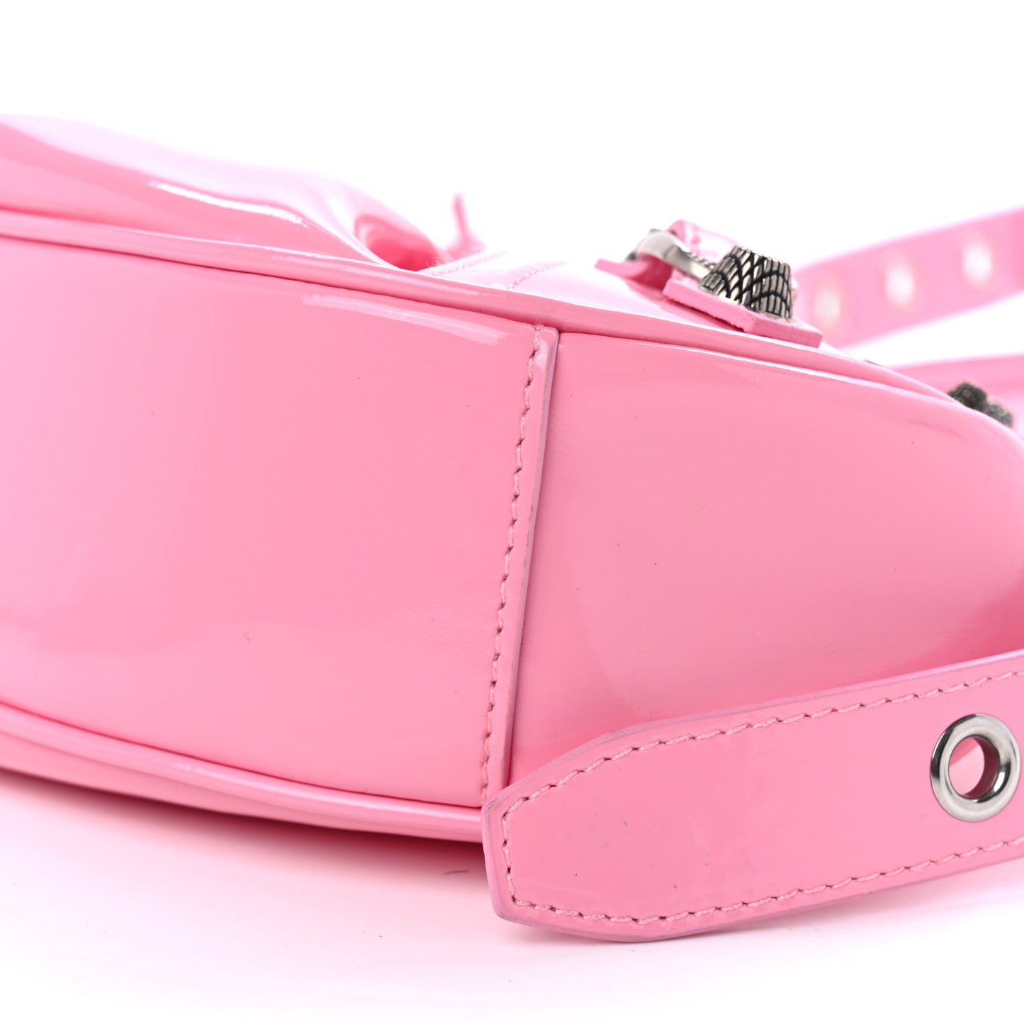 Patent Faux Leather Le Cagole Shoulder Bag XS Sweet Pink