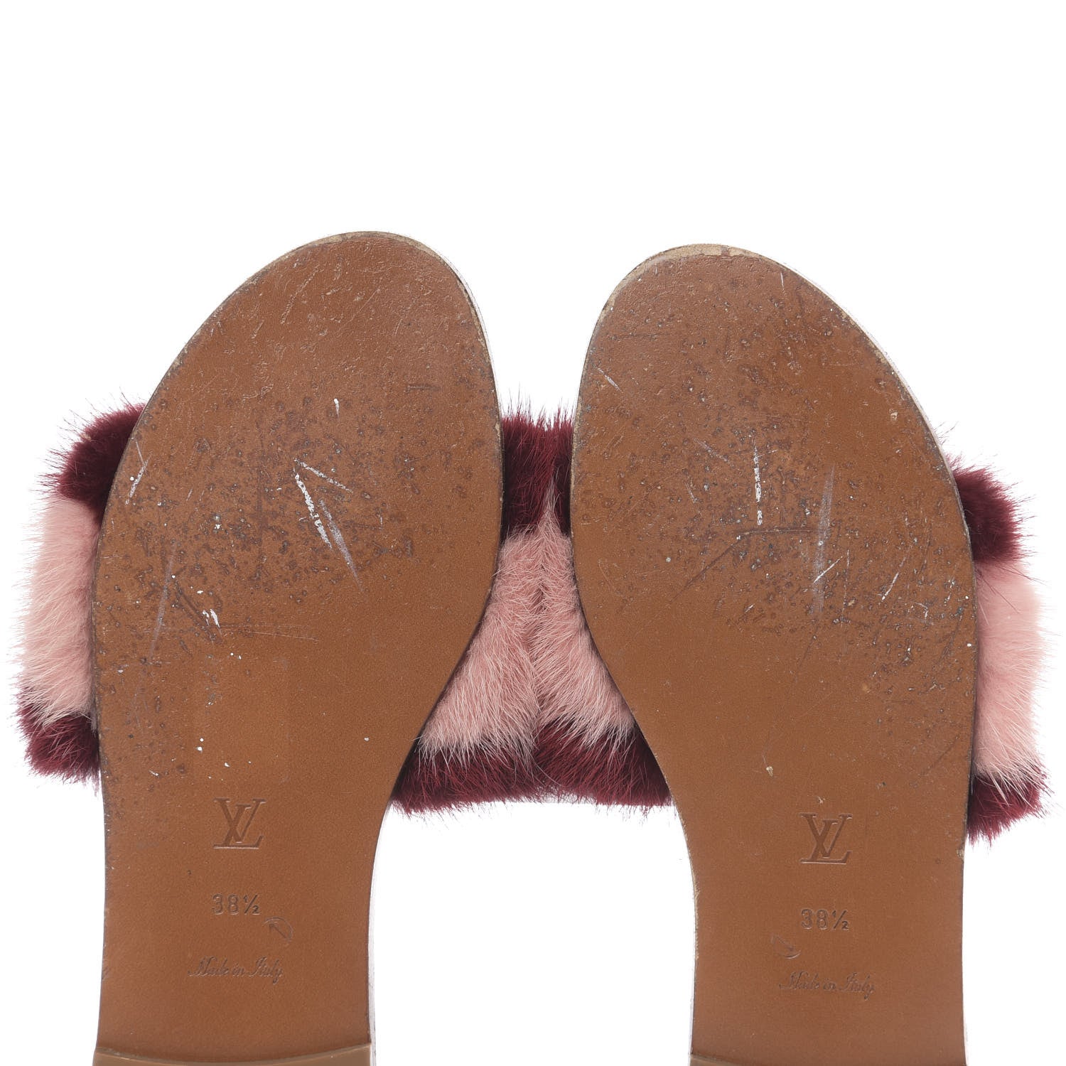 Louis Vuitton Mink Fur Lock It Flat Mule 38.5 Bordeaux 8 of 8