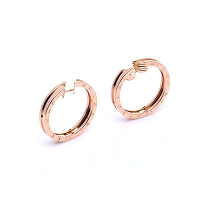 Bulgari 18K Rose Gold B.Zero1 Hoop Earrings 3 of 9