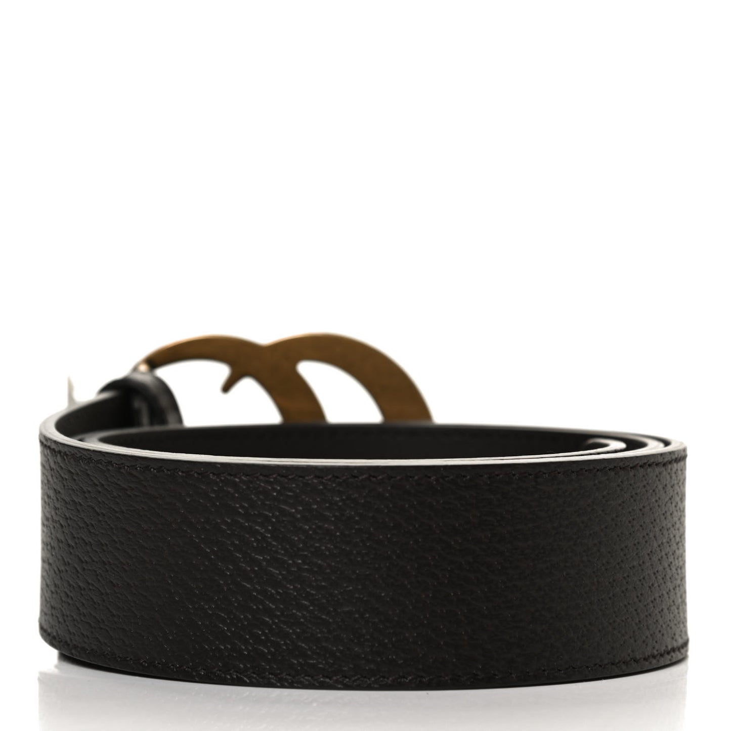 Textured Dollar Calfskin Double G 40mm Belt 90 36 Dark Cocoa