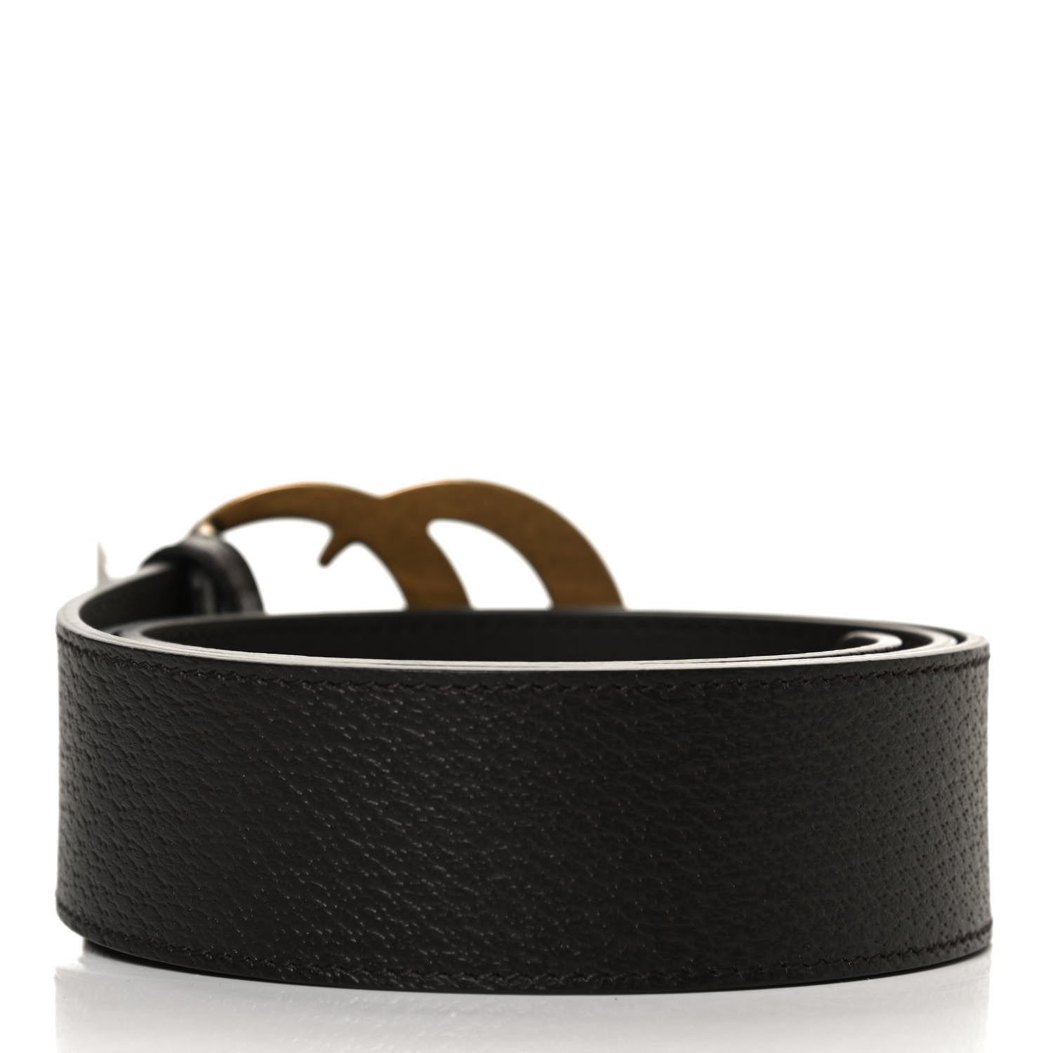 Gucci Textured Dollar Calfskin Double G 40mm Belt 90 36 Dark Cocoa 3 of 4