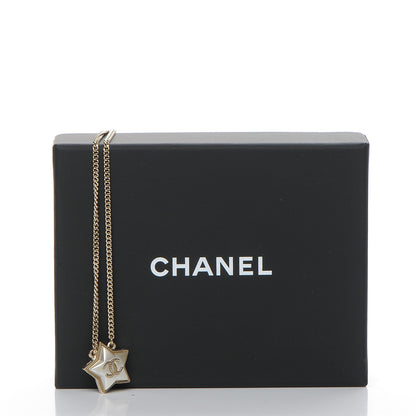 Chanel Metal Resin Star CC Necklace Silver Gold 7 of 7