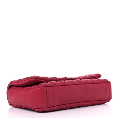 Chanel Iridescent Calfskin Small New Bubble Quilt Flap Fuchsia 4 of 15