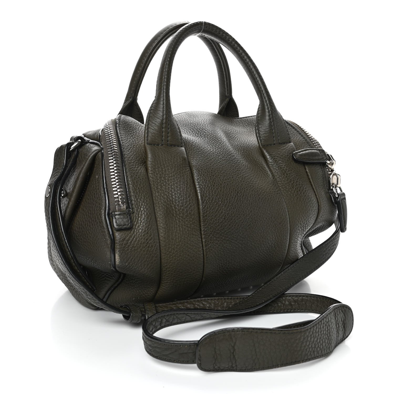 Alexander Wang Pebbled Lambskin Rocco Khaki Nickel Hardware 2 of 4