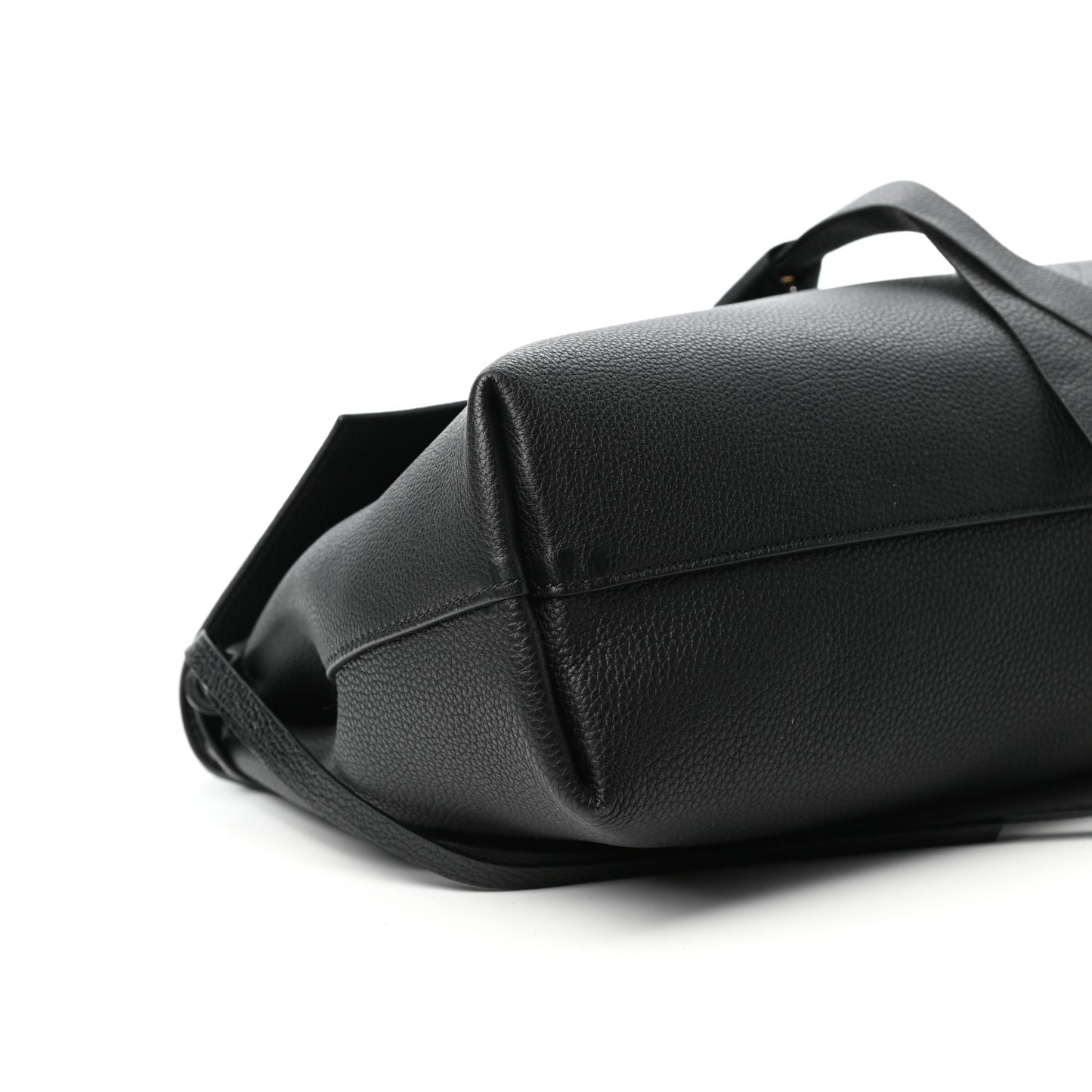 Pebbled Calfskin Large VRing Chain Shoulder Bag Black