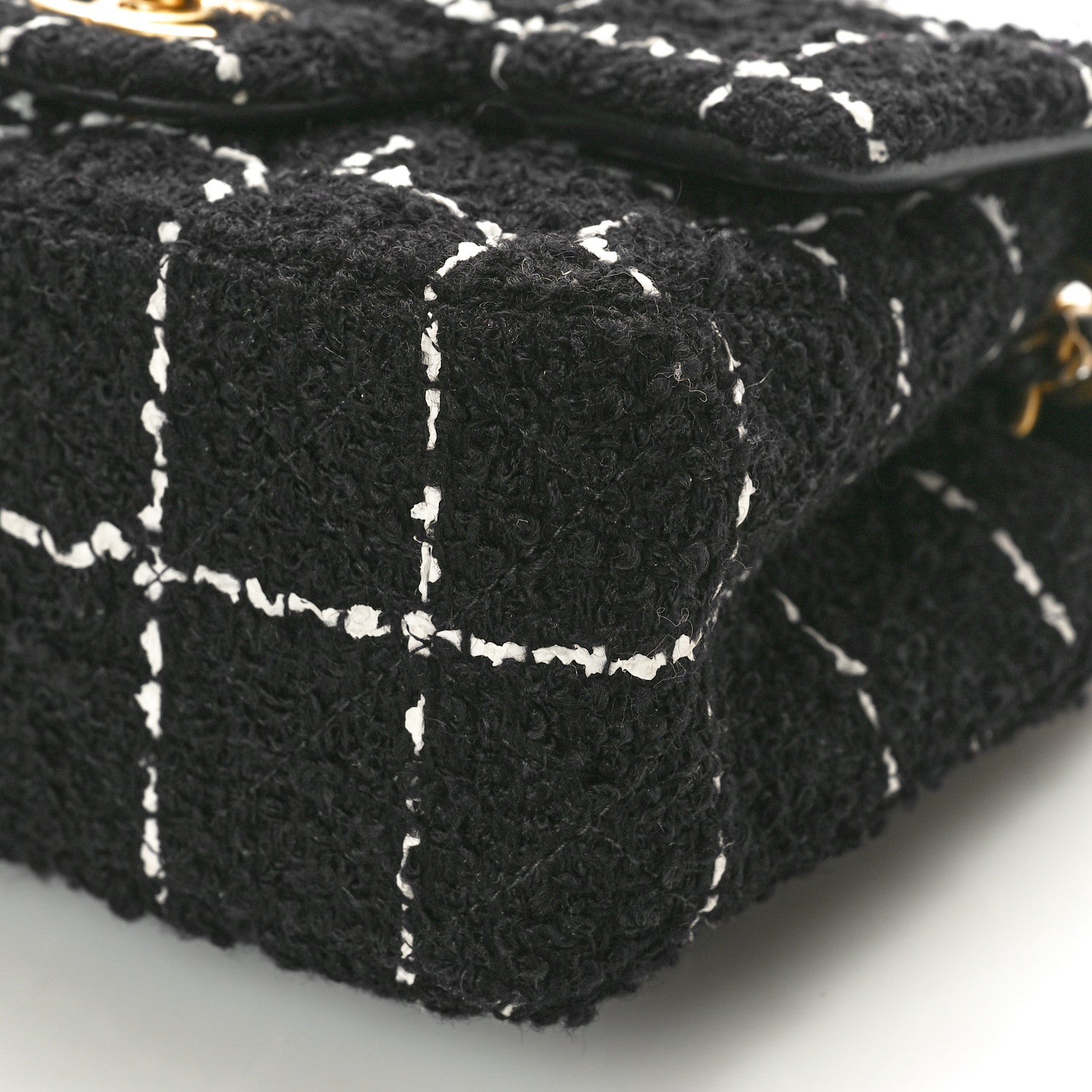Chanel Tweed Quilted Mini Pearl Crush Flap Black White 10 of 10
